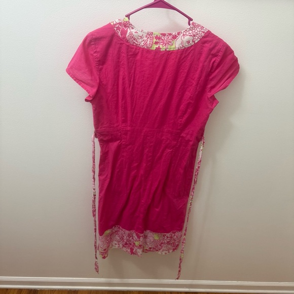 Lilly Pulitzer white label medium vintage Pink Floral Trim V-Neck Dress - Picture 8 of 16